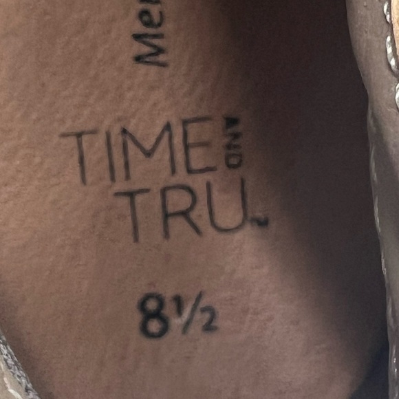 Time And Tru Brown Cream Snakeskin Print Ankle Booties Size 8 1/2 Women's - Picture 2 of 9